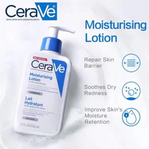 cerave moisturising lotion | 236ml | daily face, body & hand moisturiser for dry to very dry skin made in uk