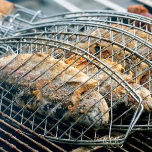 small stainless steel barbecue fish net grilled fish clip large fish bbq net
